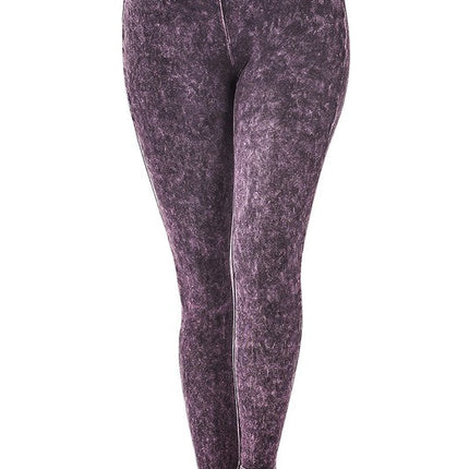Mineral Washed Wide Waistband Yoga Leggings