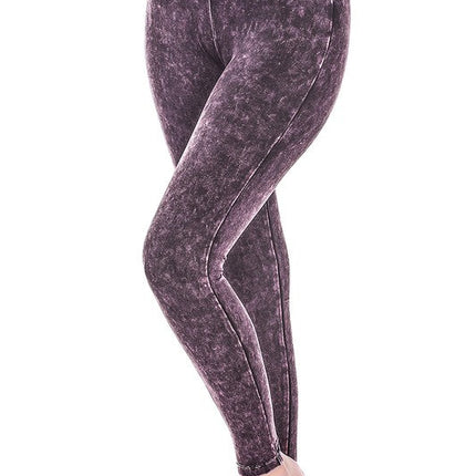 Mineral Washed Wide Waistband Yoga Leggings