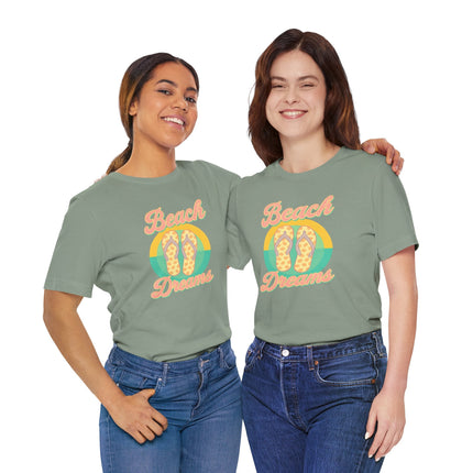 Beach Dreams Unisex Jersey Tee, Flip Flop Summer Shirt, Vacation Outfit, Beach Lover Gift, Casual Summer Wear