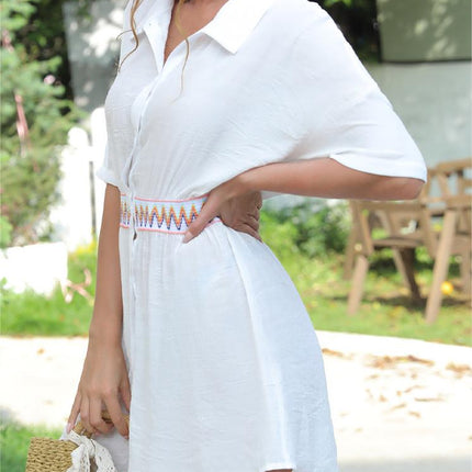 Beach Cover Up Thin Outer Match V Neck Beach Cover Up Beach Vacation Sun Protection Blouse