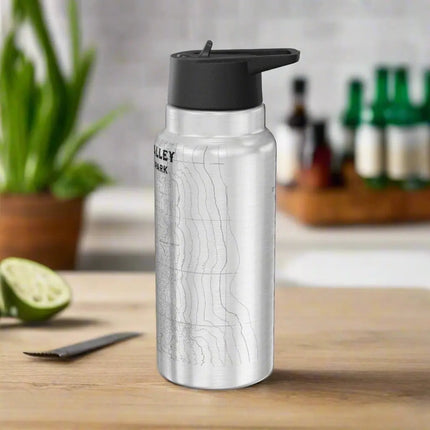 Death Valley National Park Badwater Basin Topographic Insulated Water Bottle Tumbler 32oz