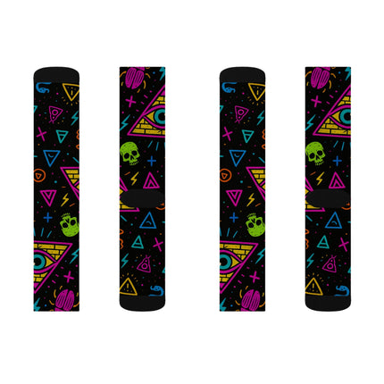 Neon Illuminati Chaos – All-Over Print Socks | Limited Edition Illuminasty Drop