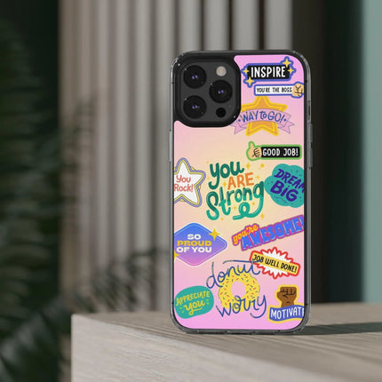 Motivational Stickers Clear Case