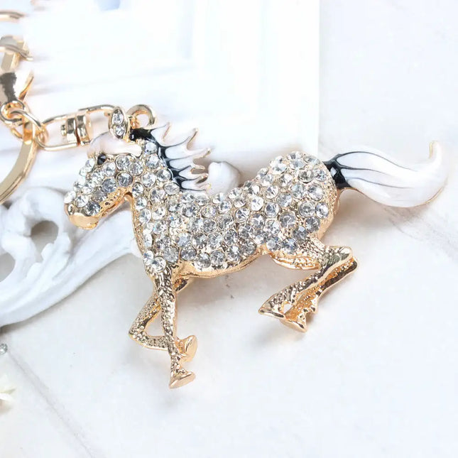 Zodiac Horse Horse Crystal Diamond Men's Keychain
