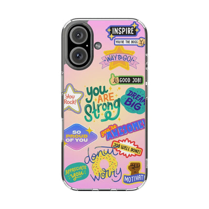 Motivational Stickers Clear Case