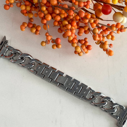 "Stunning Stella" Silver Stainless Apple Watch Band