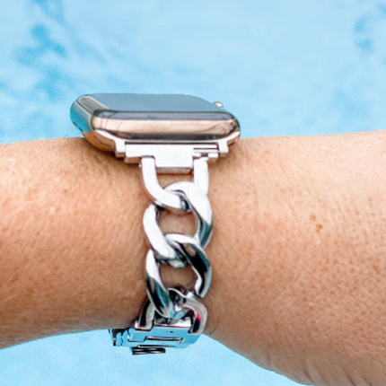 "Stunning Stella" Silver Stainless Apple Watch Band