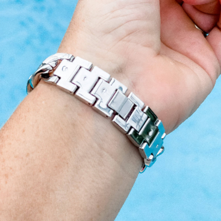 "Stunning Stella" Silver Stainless Apple Watch Band