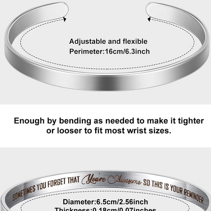 "Sometimes You Forget, You're Awesome, This Is Your Reminder" Bracelet