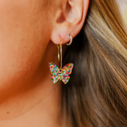 "Lola" Butterfly Hoop Earrings