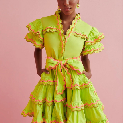 "Oniris" Ruffle Slv Dress