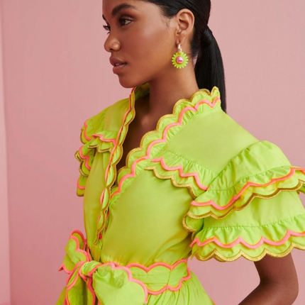 "Oniris" Ruffle Slv Dress