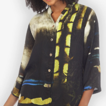 "BAMBOO LOVELY" 3/4 SLEEVE MANDARIN TOP