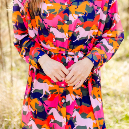 "Ronan" L/S Button Dress