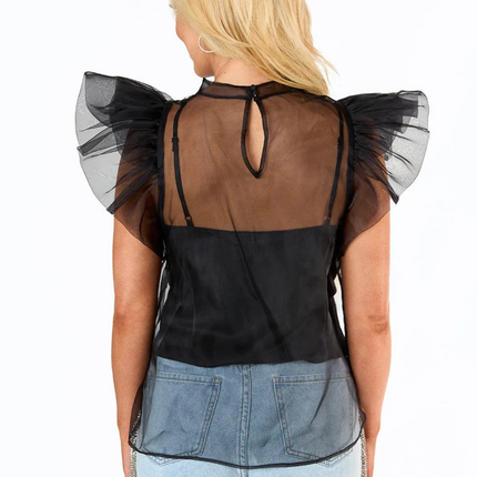 "Kaycee" Organza Ruffle Top