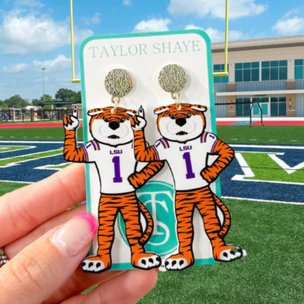 "Mike the Tiger" Drop Earrings