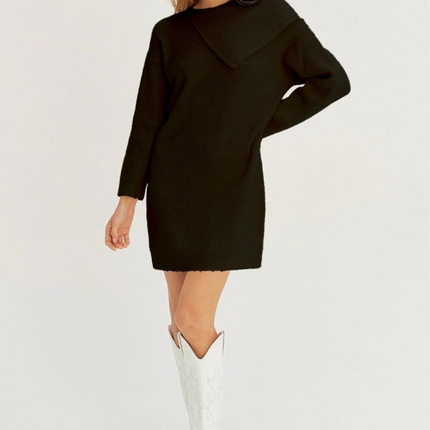 "Arosa" Asymmetric Sweater Dress