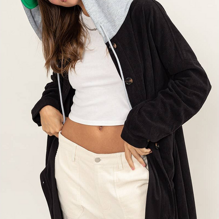 Be On My Side Corduroy Hoodie Jacket