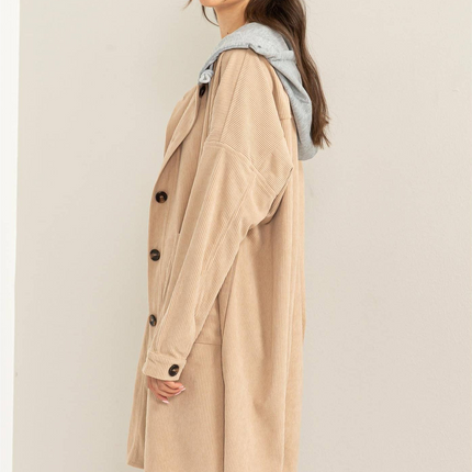 Be On My Side Corduroy Hoodie Jacket