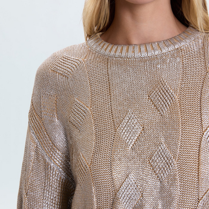 "Everly" Met Cable Sweater