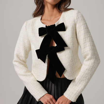"Kinzie" L/S Tweed Bow Top