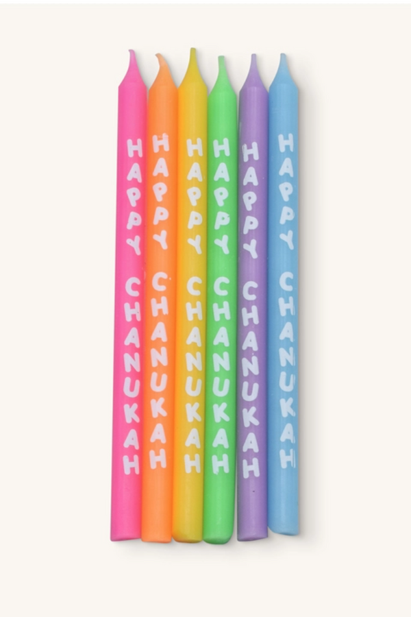 "Happy Chanukah" Multi Color Candles
