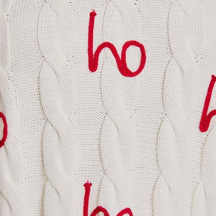 "Ho Ho Ho" Pullover Cable Sweaters