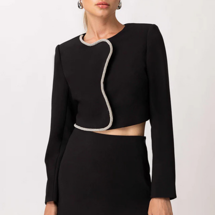 "Tate" Rhinestone Det Top