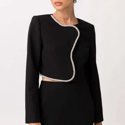 "Tate" Rhinestone Det Top