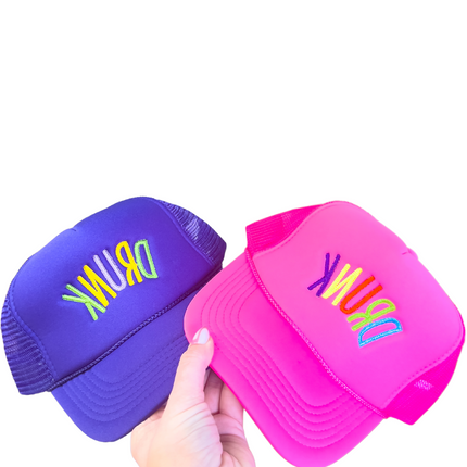 "Drunk" Embroidered Trucker Hat
