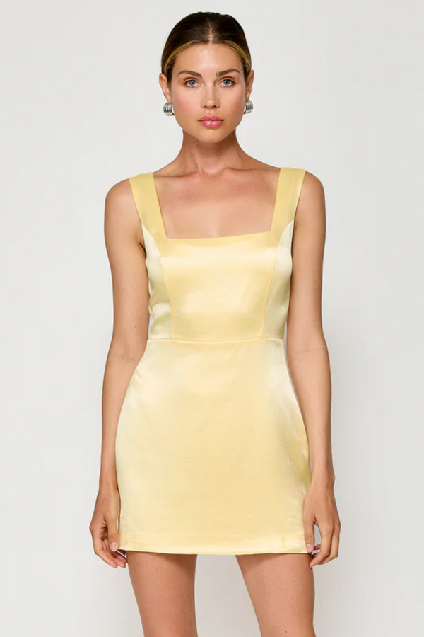 "Limone" Satin Mini Dress