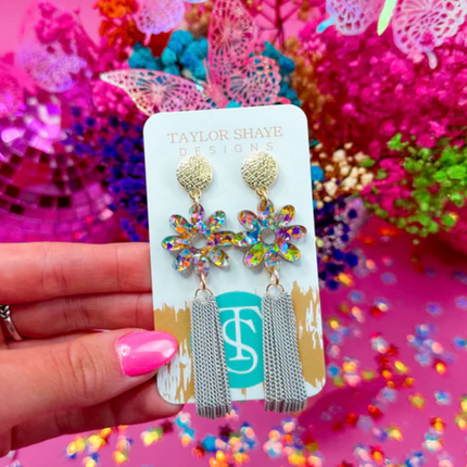 "Sally" Flower Tassel Earrings