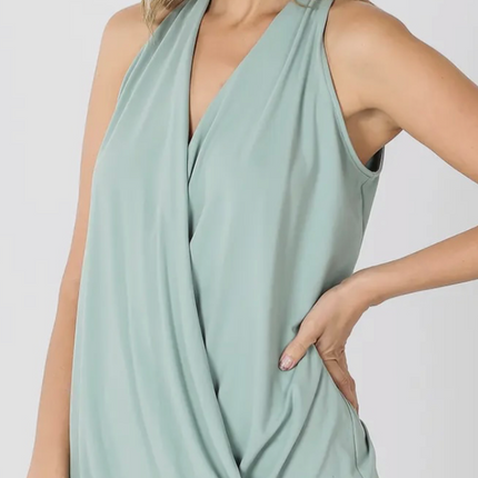 Surplice Sleeveless Top