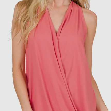 Surplice Sleeveless Top