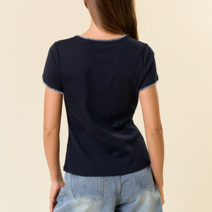 Contrast Stitching Shirt