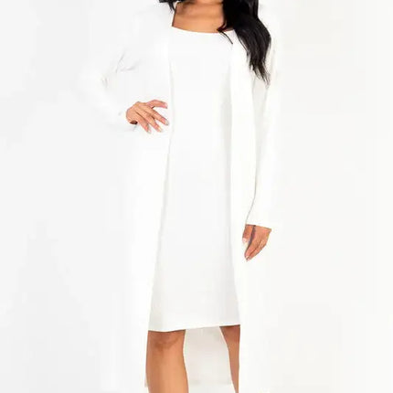 Ribbed Cardigan & Cami Midi Bodycon Dress
