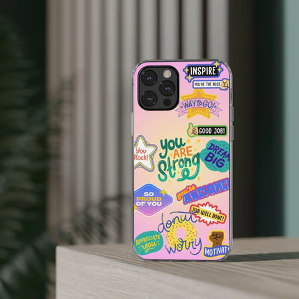 Motivational Stickers Clear Case