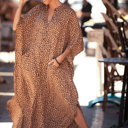 Beach Cover up Loose Button with Pocket Vacation Robe Blouse