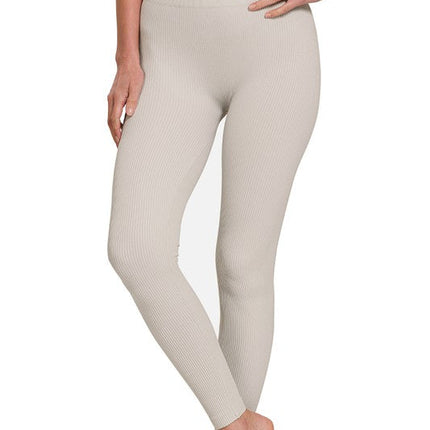 Ribbed Seamless High Waisted Full Length Leggings