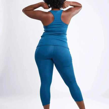 High-Waisted Pilates Leggings with Side Pockets & Mesh Panels