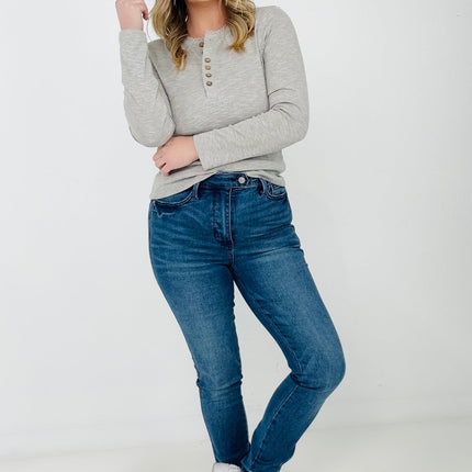 "Cora" Judy Blue High Waist Control Top Cool Denim Skinny Jeans