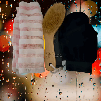 Moroccan Bath Glove & Loofah Set