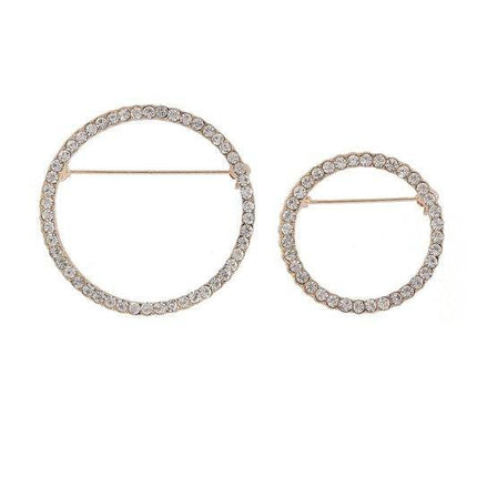 Rhinestone Circle Brooch
