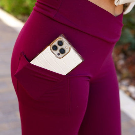 The Molly Maroon Crossover Full Length Leggings