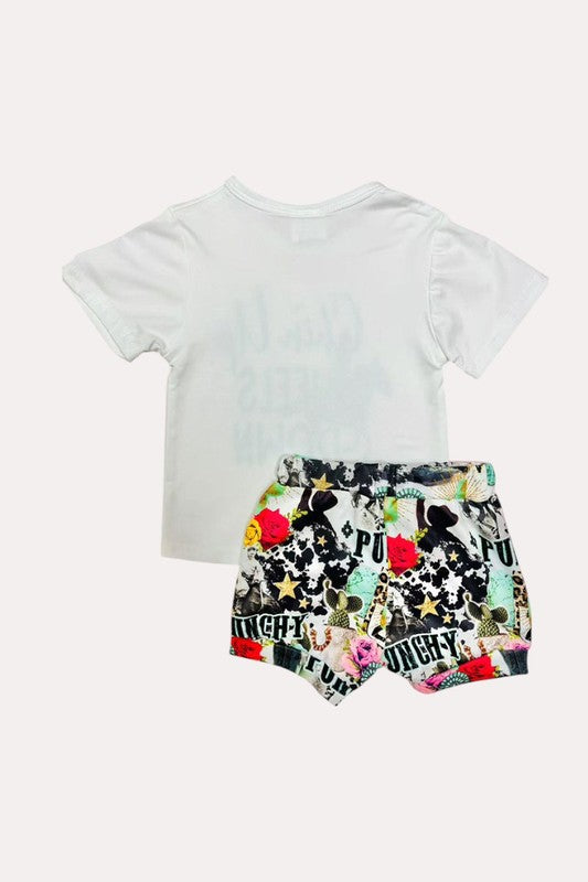 Chin Up Heels Down Tee and Shorts Set
