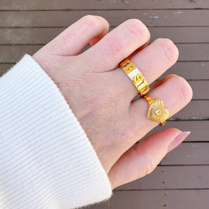 Be Still 3D Letter Ring