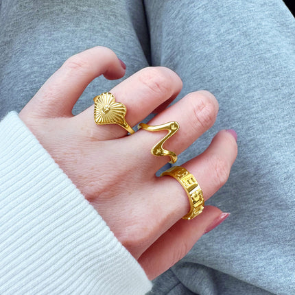 Be Still 3D Letter Ring