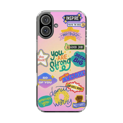Motivational Stickers Clear Case