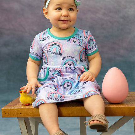 Be Cool, Be Kind Short Sleeve Pocket Milk Silk Dress