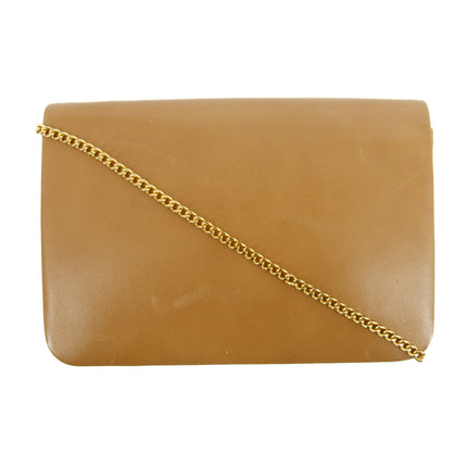 Christian Dior Beige Leather Chain Shoulder Bag Gold Hardware #3058